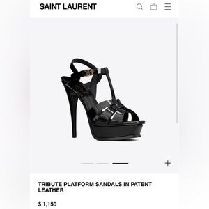 Authentic Yves Saint Laurent Tribute Platform sandals in Patent leather.